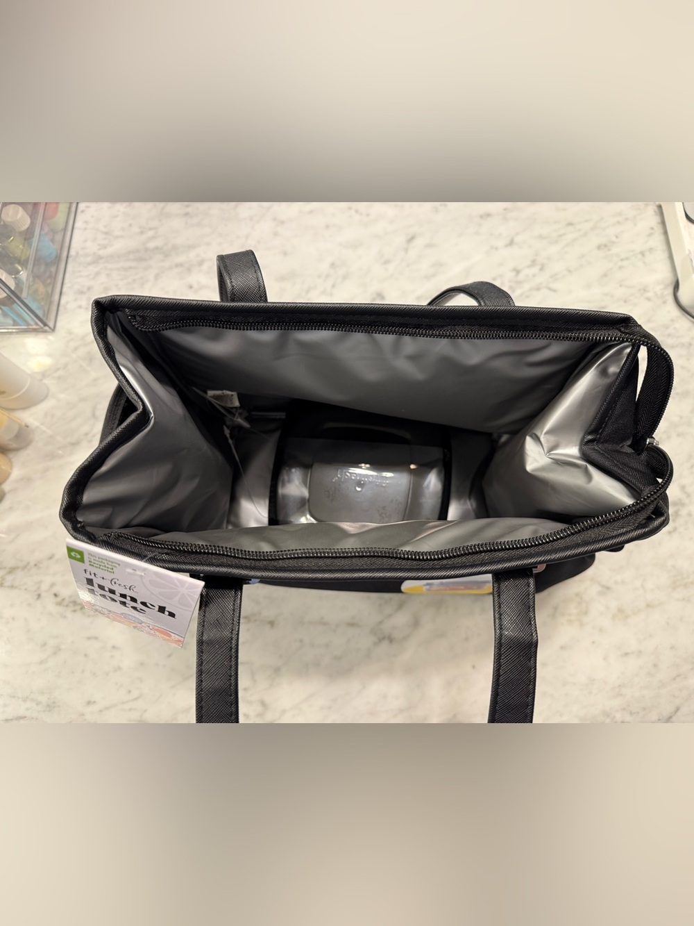 fit+fresh Black Insulated Lunch Tote - Picture 3 of 9